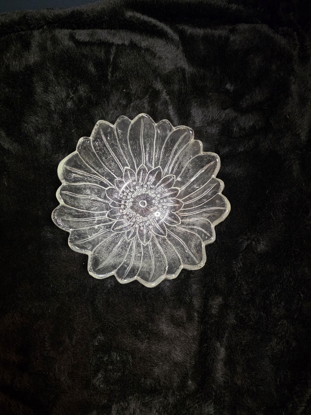 Vintage Lily Pons Sunflower Bowl Indiana Glass Clear 7"